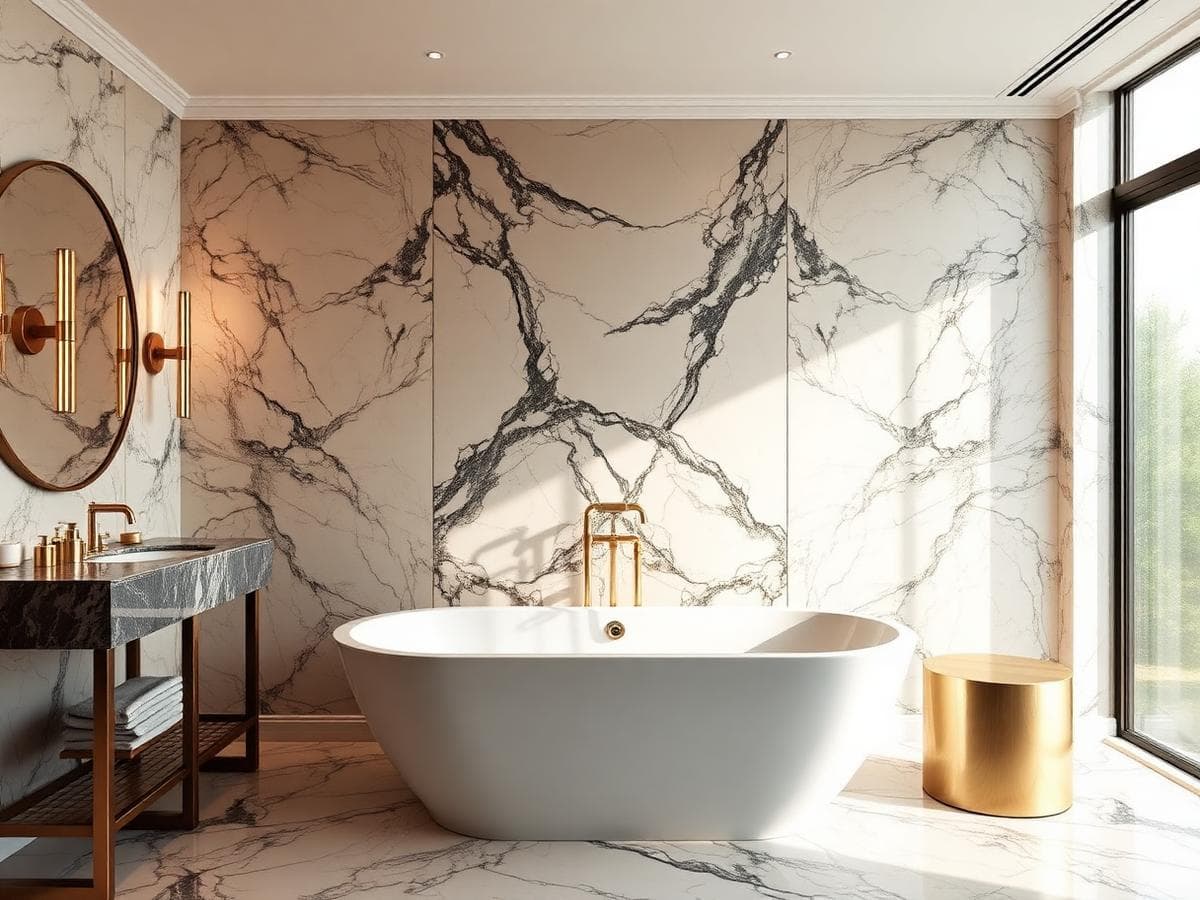 Master Ensuite & Spa Bathrooms - Floor-to-Ceiling Seamless Marble & Sintered Slabs
